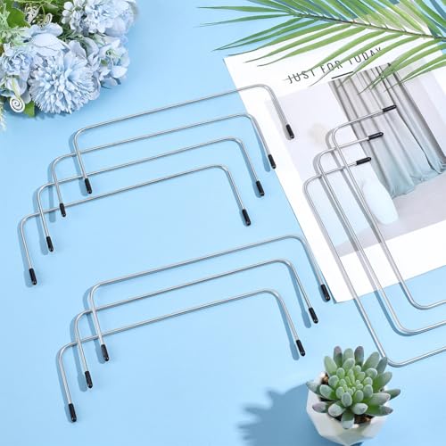 CRAFTYMELODY 10Pcs Metal Internal Wire Frames Handbag Purse Frame Rectangle Internal Bag Frame Hardware for Lunch Bag Purse Backpack Wallet DIY Sewing and Crafting Making Supplies Platinum - size: 73x200x3mm