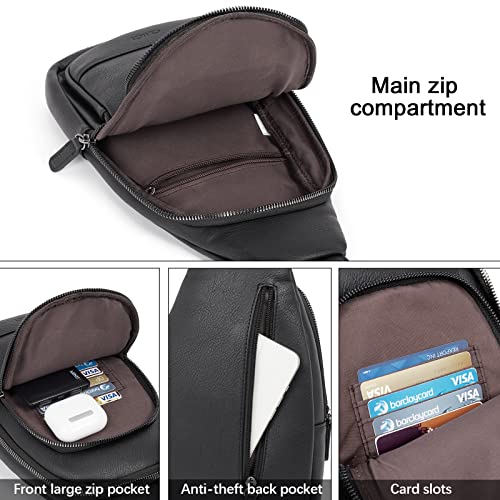 CLUCI Crossbody Bags for Women Men,Leather Sling Bag Cross Body Backpack for Woman Gifts for Women Birthday Unique - color: 0-2 Black