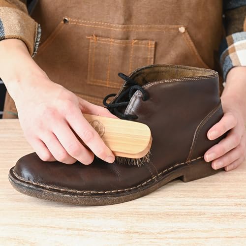 Rhino Wax Premium Horsehair Brushes for Leather Boots, Shoes & Polishing | Clean and polish leather boots and shoes with a premium horsehair brush designed for gentle care and a smooth finish.