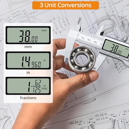 Neoteck 6 inch Stainless Steel Digital Caliper and Feeler Gauge Set | LCD Display Digital Ruler with Fraction/Inch/MM Conversion for Inside,Outside Diameter,Depth,Step Measurement and DIY,Guitar