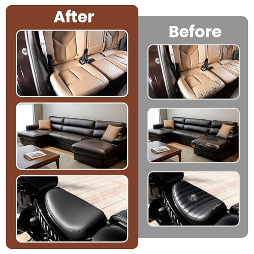 Marine Vinyl Fabric, Upholstery Faux Leather Fabric by The Yard, 0.95 mm Thick PU Leather Sheets for Sofa Chairs Handbags Hair Bows Earrings Crafts (1 Foot 12''X 54'', Brown) - color: Brown, size: 1 Foot