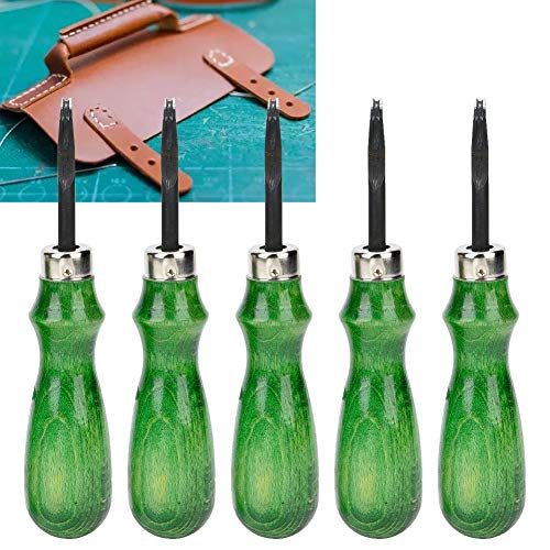 Leather Edge Beveler, Comfortable Hand Grip, 5 Types Precision Tool, Alloy Steel Construction Handles 0.4-4.5mm Leather Thickness, for Leather Crafters, DIY Enthusiasts, Shoe Repai