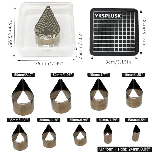 9 Pcs Leather Hole Cutter Set, 9 Sizes Teardrop Shaped Cutting Dies Tool, Cutting Mold Punching Die Set for DIY Craft, Leather Cutter Hollow Punching with Box - style: 9 Pcs Teardrop