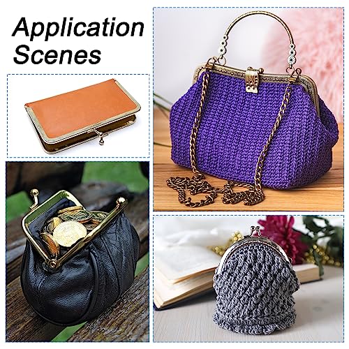 uxcell Metal Purse Frame 2Pcs, 10" Rectangle Lock Frame Kiss Lock Clasp Bag Frame Hardware Replacements for DIY Purse Handle Bag Making Sewing Craft Carpet - size: 10"