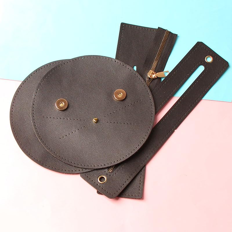 1-Piece DIY Faux Leather Crossbody Bag Kit, Handmade Cat Design – Creative Accessory for Women