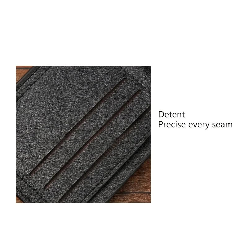 Men's Business Horizontal Short Wallet Money Clip, Fashion Large Capacity PU Leather Wallet
