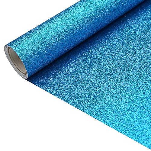 Blue 11.8X 53 Inch (30 x 135 cm) Sparkly Superfine Glitter Leather Rolls Shiny Faux Fabric Canvas Perfect for Craft DIY Handmade Projects Patchwork Bow Earring Craft Key Chain - color: Blue
