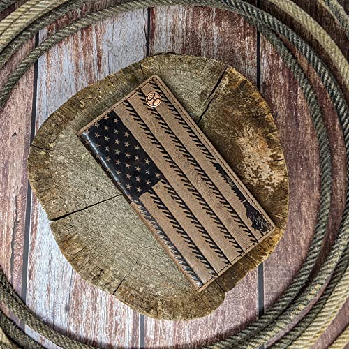 HOOEY Leather Men’s Western Rodeo Wallet (Liberty Rope - Brown) - color: Liberty Rope - Brown