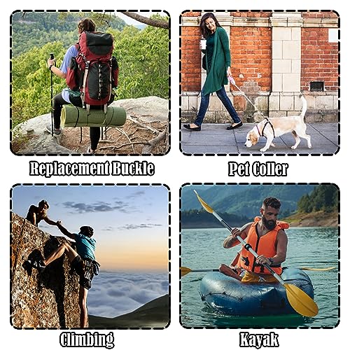 Buckles Straps 1 Inch, Nylon Webbing Straps 6 Yards + 6 PCS Quick Side Release Plastic Buckles + 12 PCS Tri-Glide Slide Clip, No Sewing Required Heavy Duty Durable, Backpack Dog Collars Replacement. - color: 1 Inch Buckles Straps