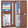 Ultra Slim Thin Leather Women Wallet RFID Blocking Credit Card Holder Bifold Long Ladies Billfold - color: 2- Coffee