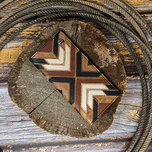 HOOEY Leather Men’s Western Rodeo Wallet (Patchwork - Brown/Black) - color: Patchwork - Brown/Black