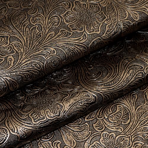David accessories Bump Texture Faux Leather Sheet 1 Pc 11" x 55" (30x140cm) Plain Geometric Pattern Printed Faux Leather Fabric Sheet for DIY Bows Earrings Making Crafts (Golden Pattern) - color: Golden Pattern