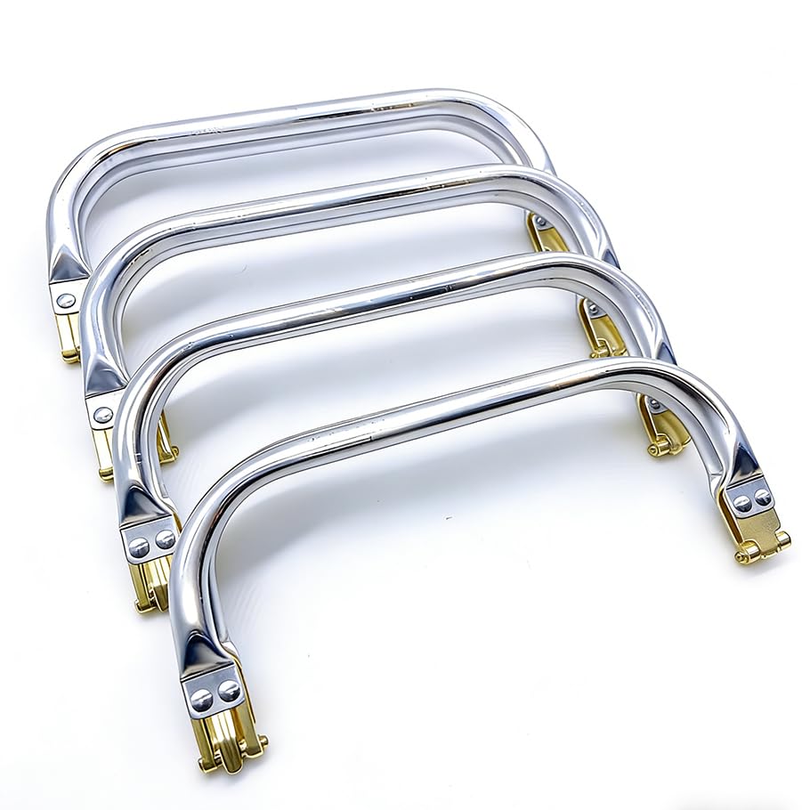 4 Pcs Metal Purse Frame 7.4" Kiss Lock Clasp Bag Frame Purse Hardware Inner Kiss Clasp Rectangle Lock for DIY Handle Bag Crafting Sewing Materials