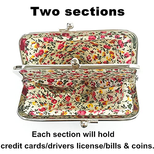 Cute Floral Buckle Coin Purses Vintage Pouch Kiss-lock Change Purse Wallets… - color: 17