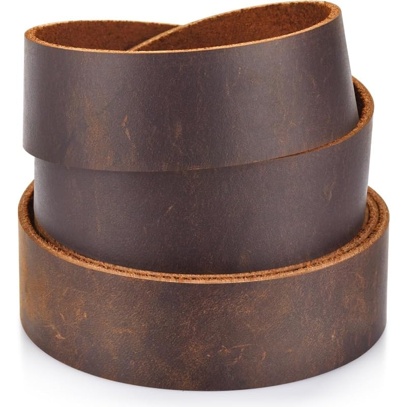 1 Roll Leather Strap 1 Inches Wide Flat Leather Strips Vintage-Style Cattlehide Leather Strip for DIY Craft Projects Tooling Belt Garden Tools