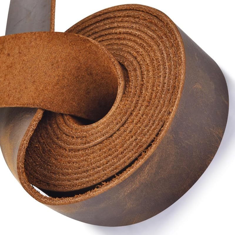 1 Roll Leather Strap 1 Inches Wide Flat Leather Strips Vintage-Style Cattlehide Leather Strip for DIY Craft Projects Tooling Belt Garden Tools