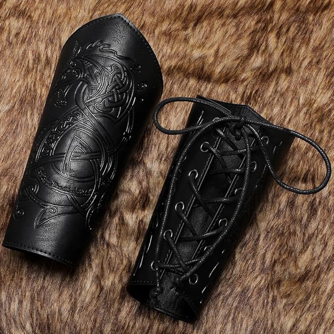 Renaissance Belt Pouch Purse Viking Bracer Hook Halloween Set Medieval Festival Costume Accessory Casual Fanny Pack Waist Bag - color: Pattern Black
