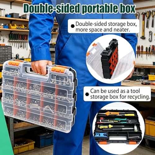 Twidec/2002PCS 304 Stainless Steel Hardware Assortment Kit,Metric & SAE Machine Screw Kit,Nuts And Bolts Assortment,Phillips Pan Head & Flat Head Screws And Washers with Double Sided Organizer Box - color: Silver SS 2002PCS#4#6#8#10#1/4#3/8#5/16M3M4M5M6M8