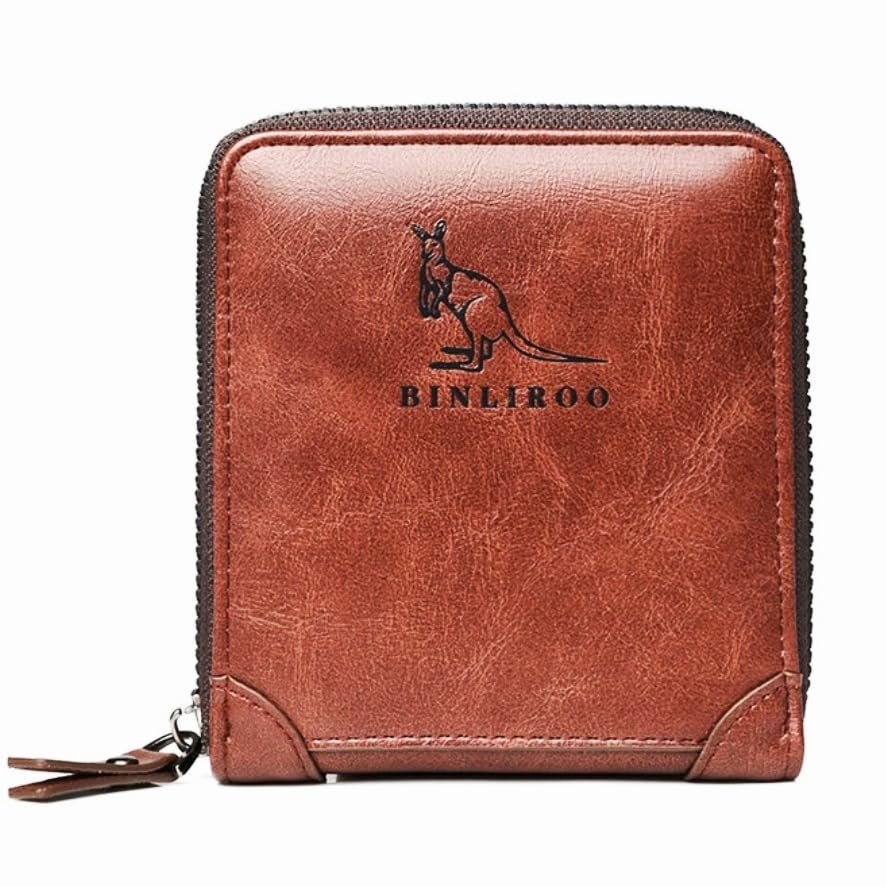 Leather Wallets for Men with RFID Blocking Multi Card Slot Separate ID Card window… (brown2002) - color: brown2002