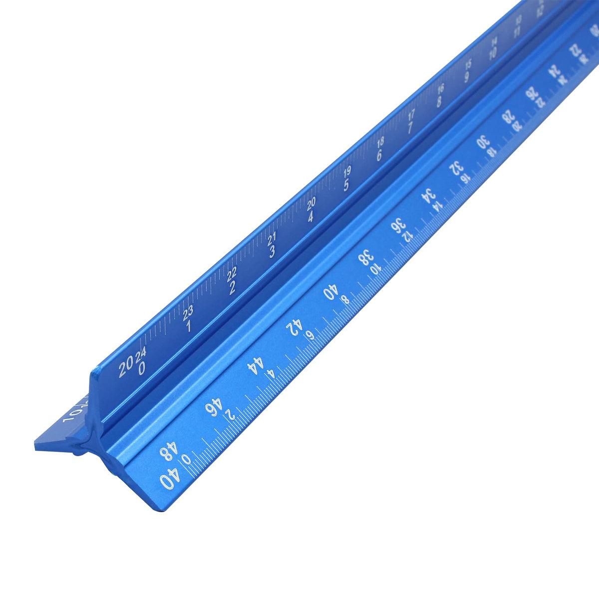 Piutouyar 12 Inch Engineer Scale Ruler, Metal Engineering Ruler, Blue - color: Blue