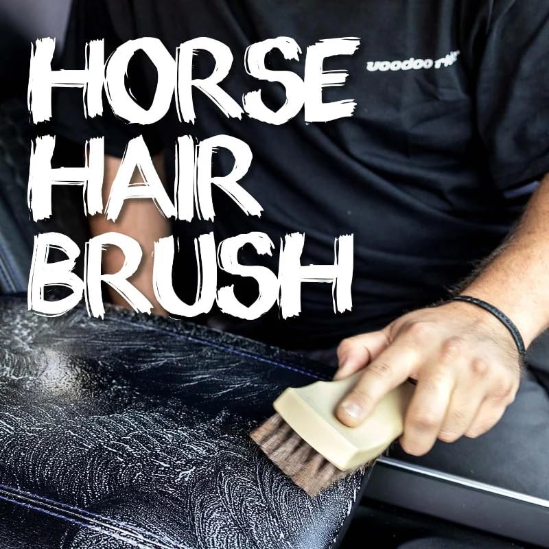Voodoo Ride® Horsehair Brush - Long Bristle Leather Cleaning Brush, Extra Soft Bristles, Ideal for Natural and Synthetic Leather, Gently Removes Stains and Dirt