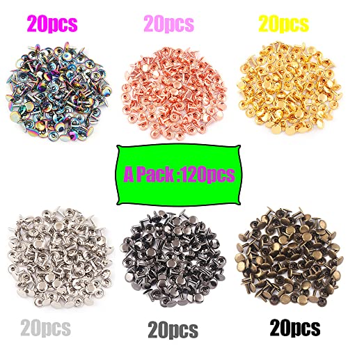 Mixed Color Tubular Double Cap Rivets,Rapid Rivet,12mm Each Color 20pcs - color: 12mm Each Color 20pcs