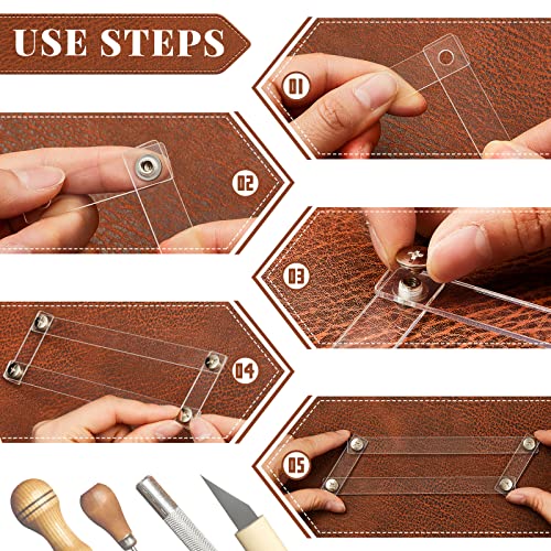 2 Pcs Leather Stamping Tools Leather Stamp Guide Acrylic Leathercraft Supplies