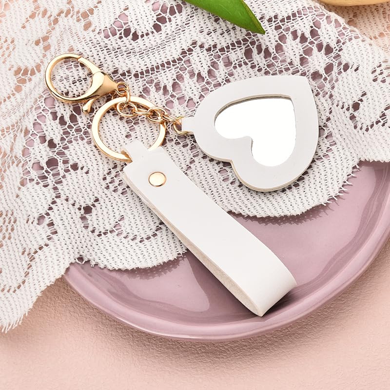 Sisadodo Lip Oil Lipstick Case with Mirror Lip Oil Lipstick Holder Key Chain for Car Keys Keychains Lipstick Organizer Case - color: White Mirror