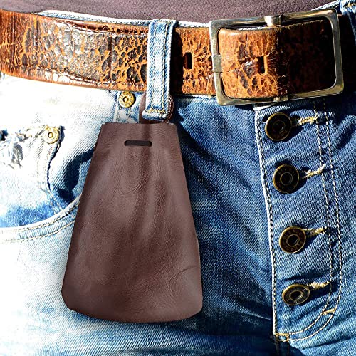Leather Drawstring Pouch, Coin Bag, Medicine Tobacco Pouch Medieval Reenactment Made in U.S.A. by Nabob Leather Size 5.75" x 4.25" - color: Rustic Brown, style: Medium