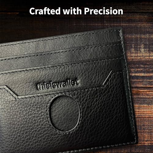 6 Card Minimalist Wallet for Men & Women - Genuine Leather Ultra Thin Black Credit Card Holder - Compatible with Amex Cards - style: 6-card Minimalist Wallet