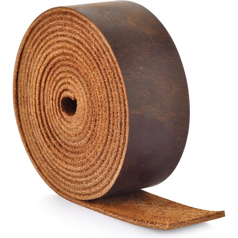 1 Roll Leather Strap 1 Inches Wide Flat Leather Strips Vintage-Style Cattlehide Leather Strip for DIY Craft Projects Tooling Belt Garden Tools