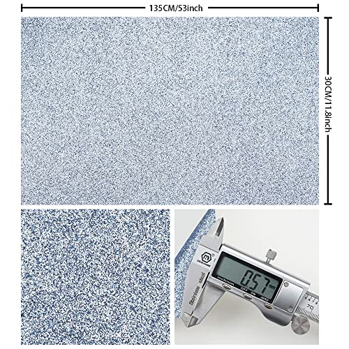 Sky Blue 11.8X 53 Inch (30 x 135 cm) Sparkly Superfine Glitter Leather Rolls Shiny Faux Fabric Canvas Perfect for Craft DIY Handmade Projects Patchwork Bow Earring Craft Key Chain - color: Sky Blue