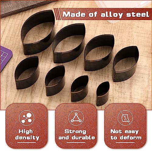 8 Pcs Leather Cutter Tool Circle Leather Cutter Leathers Punch Set | Leather Punch Set, 20 25 30 35 40 45 50 55mm High Carbon Steel Multiple Shapes Hollow Punching Tools for DIY Cutter Craft - size: 8 Pcs Fusiform