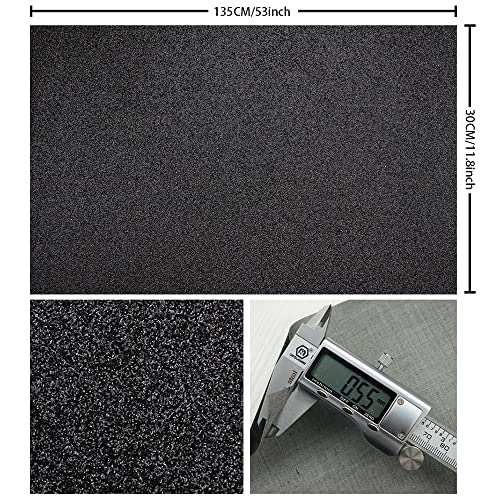 Black 11.8X 53 Inch (30 x 135 cm) Sparkly Superfine Glitter Leather Rolls Shiny Faux Fabric Canvas Perfect for Craft DIY Handmade Projects Patchwork Bow Earring Craft Key Chain - color: Black