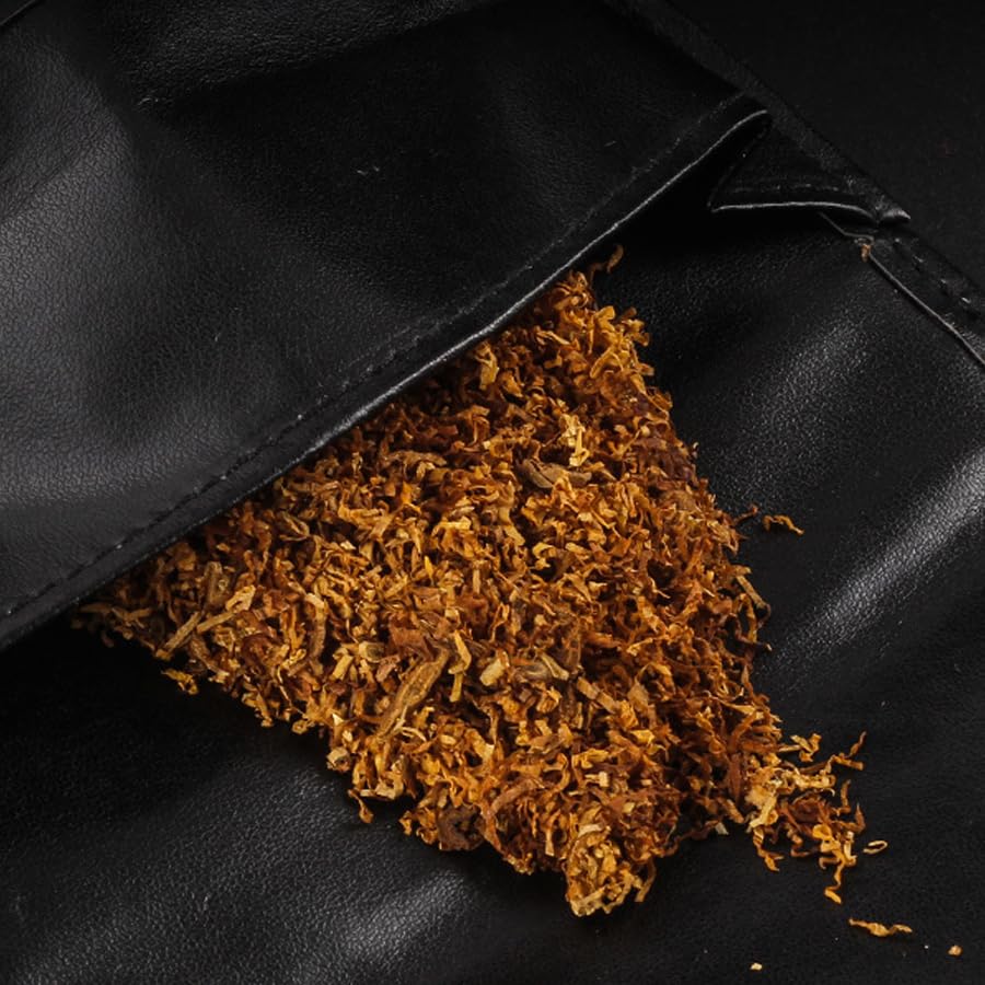 ARFUKA Retro PU Leather Tobacco Pouch Multi-Functional Cigarette, Smoking Paper & Rolling Tool Storage Bag with Secure Zipper Compact Travel Smoke Case for Smokers & Collectors Black