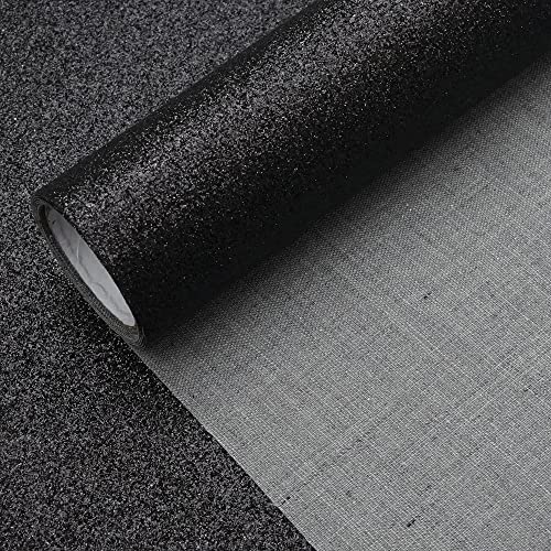 Black 11.8X 53 Inch (30 x 135 cm) Sparkly Superfine Glitter Leather Rolls Shiny Faux Fabric Canvas Perfect for Craft DIY Handmade Projects Patchwork Bow Earring Craft Key Chain - color: Black