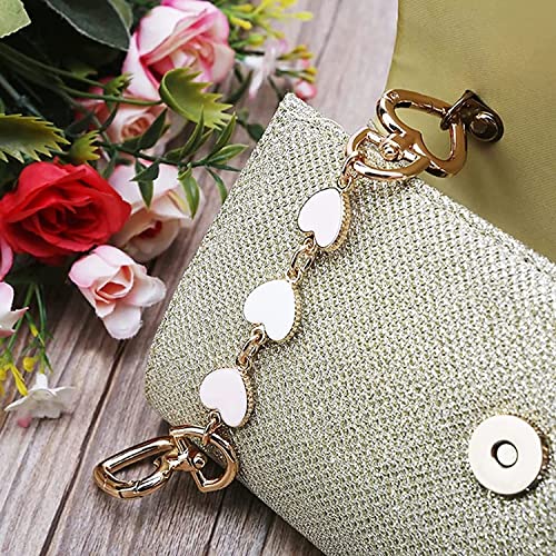 SONGKISSZQ Purse Strap Extender,Bag Extender Chain,Purse Chain Extender for Purse Handbags Shoulder Bag(White Heart) - color: Heart White