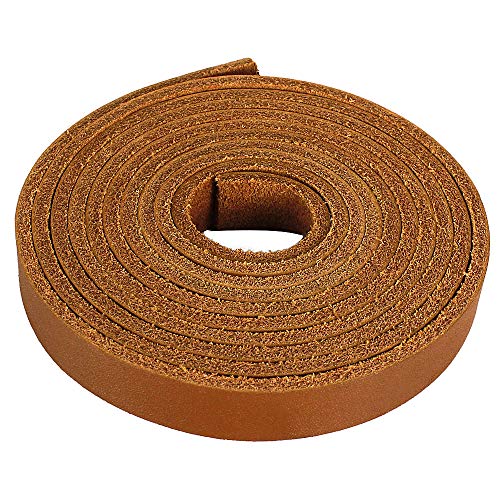 (TM) Genuine Leather Strap Leather Strip 1/2 Inch Wide and 72 Inches Long, Walnut Brown - color: Walnut, size: 1/2inches_2yards