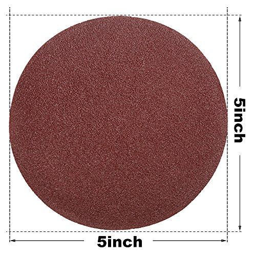 5 Inch Sanding Discs NO-Hole Hook and Loop 80 Grit Sandpaper Aluminum Oxide Random Orbital Sander Pads (60-Pack) - size: 80 Grit, 60pcs