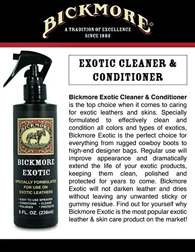 Bickmore Exotic Leather Cleaner & Conditioner 8 oz (2-Pack) | For Alligator, Ostrich, Lizard & Stingray Hides, Preserves Scales - size: 16 Fl Oz (Pack of 1)