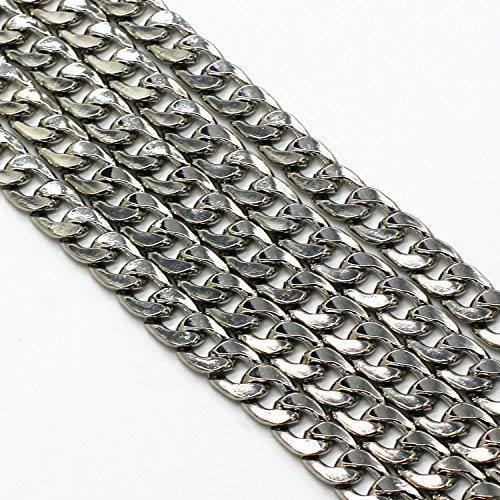 55" Heavy Flat Chain Adjustable Replacement Strap for Handbag | Adjustable replacement shoulder strap, Flat Chain Strap with Connectors, universal accessory fit purses handbags (Silver) - color: Silver
