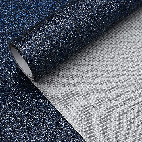Navy 11.8X 53 Inch (30 x 135 cm) Sparkly Superfine Glitter Leather Rolls Shiny Faux Fabric Canvas Perfect for Craft DIY Handmade Projects Patchwork Bow Earring Craft Key Chain - color: Navy