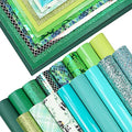 16 Pieces 8x6 Inch New Contrast Colors Blue Green Series Faux Leather Fabric Sheets Include Litchi Fine Chunky Glitter Panda Mermaid Scale Snake Texture Patent for Leather Earring Bows Making - color: Blue Green Series