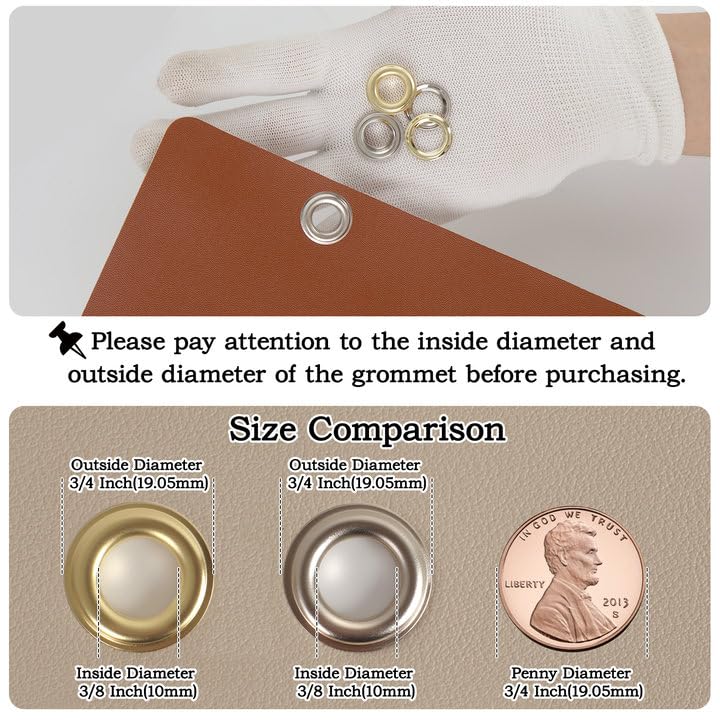 Grommet Tool Kit with 300 Sets 3/8 Inch Grommets, Heavy Duty Grommet Kit with Storage Bag, Grommets Pucher with Hole Punch and Eyelets, Eyelet Pliers Kit for Tarp, Fabric, Banner, Canvas - size: 3/8in-300 Sets with Bag