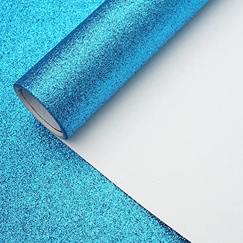 Blue 11.8X 53 Inch (30 x 135 cm) Sparkly Superfine Glitter Leather Rolls Shiny Faux Fabric Canvas Perfect for Craft DIY Handmade Projects Patchwork Bow Earring Craft Key Chain - color: Blue