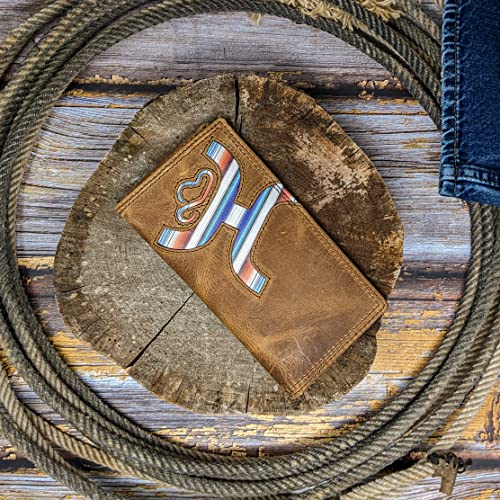 HOOEY Leather Men's Western Rodeo Wallet (Hands-Up - Sunset Serape) - color: Hands-Up - Sunset Serape