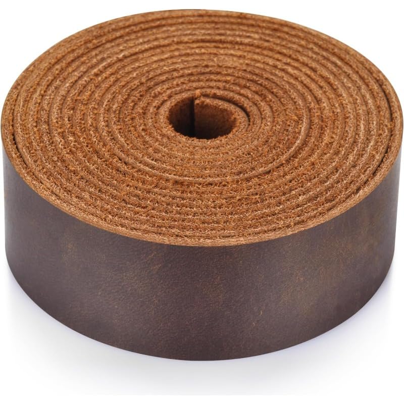 1 Roll Leather Strap 1 Inches Wide Flat Leather Strips Vintage-Style Cattlehide Leather Strip for DIY Craft Projects Tooling Belt Garden Tools