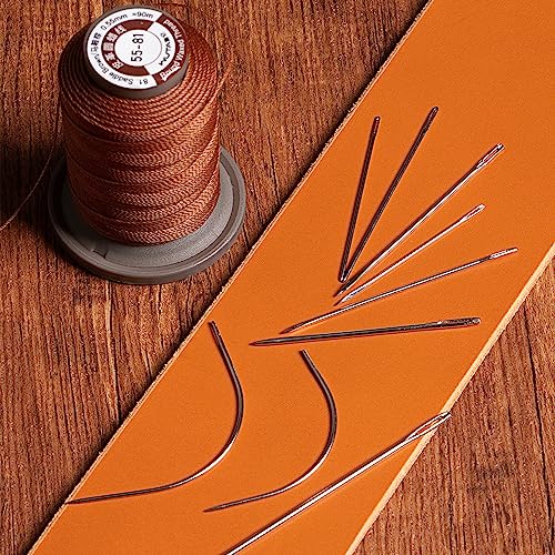 WUTA Waxed Thread Hand Sewing Needles Set Leather Stitching Supplies for Home Upholstery Leather Canvas Bags Sofa Furniture Canvas Repair and Sewing (3 Color) - color: 3 color