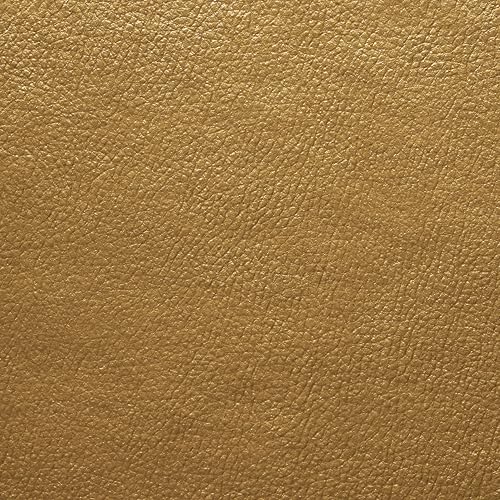 Textured Faux Leather Fabric, Smooth Pebble Grain Vinyl Sheets, Embossed Material, Upholstery, Fashion Apparel, Automotive, DIY and Crafting Pleather - Cut by The Yard (Gold) - color: Gold, size: Cut By The Yard