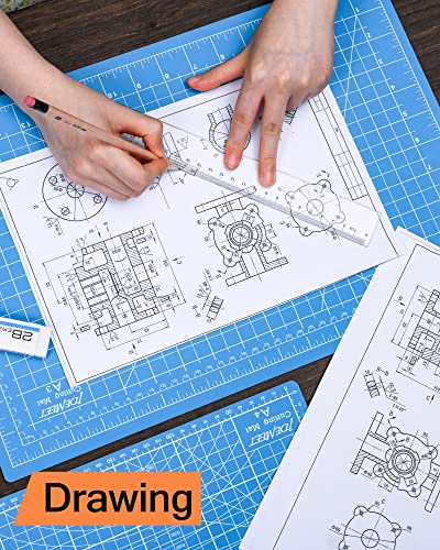 Density-upgraded 18"x12" Self Healing Cutting Mat, Idemeet Rotary Sewing Mat for Crafts, 5-Ply Blade Table Protector Cut Board for Fabric Leather Cutting Quilting Modeling Hobby Project, A3, Blue - color: Blue, size: 18"L x 12"W
